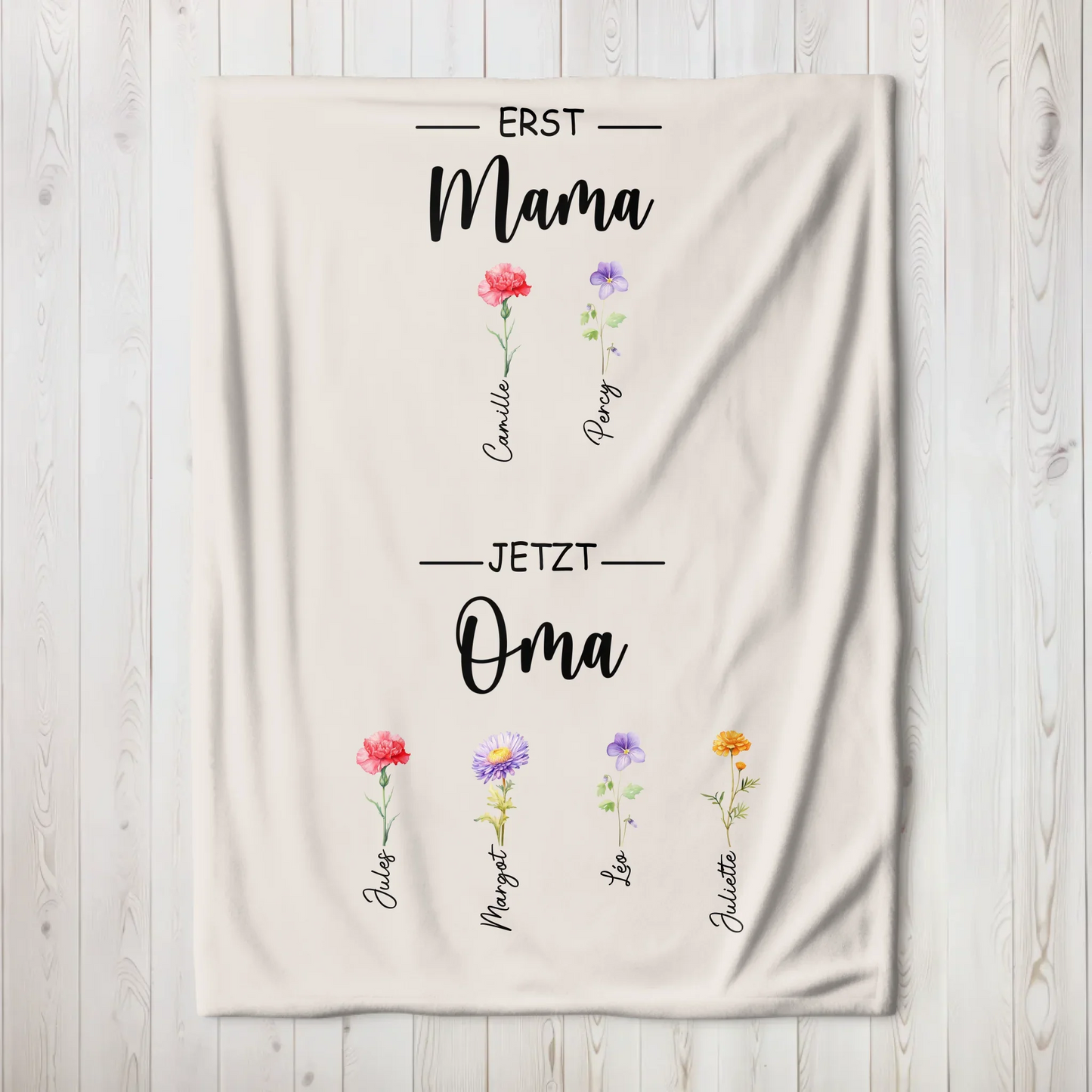 HenryCustoms Personalized blanket First Mom, now Grandma