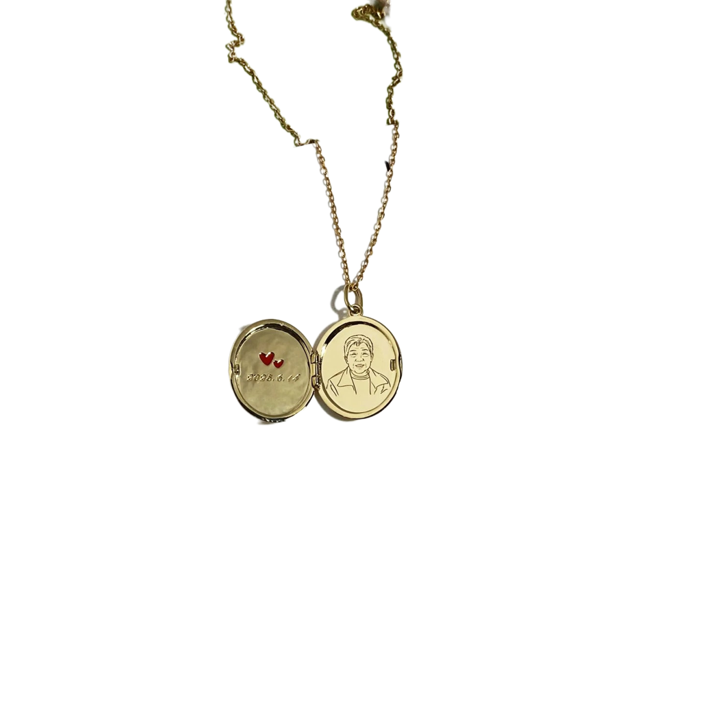 Custom memory portrait necklace pendant laser-engraved photo for legacy