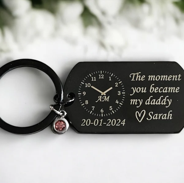 HenryCustoms Personalised Daddy Photo Keyring