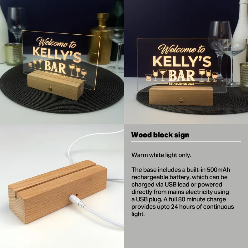 HenryCustoms Personalised home bar sign.