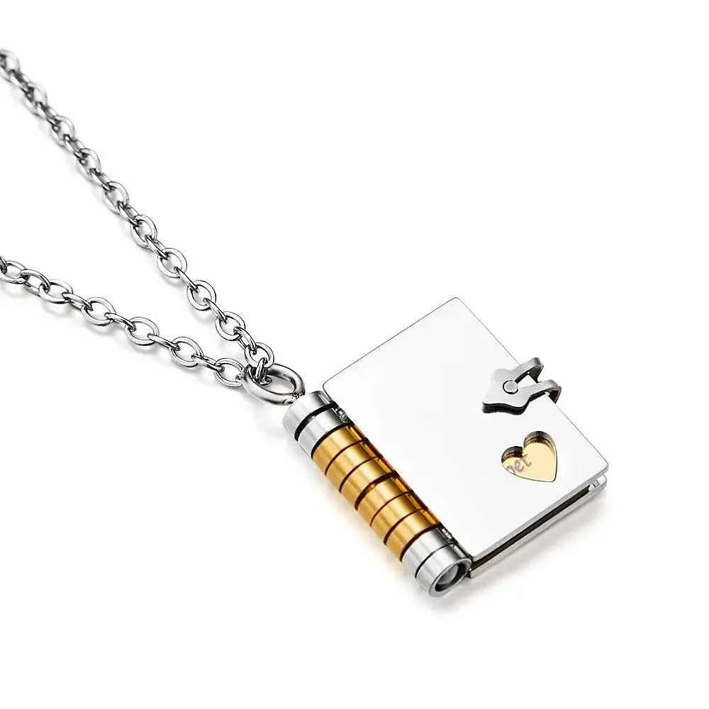 HenryCustoms Personalized Book Locket Necklace Pendant