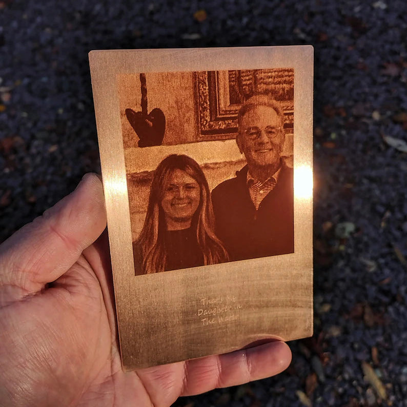 HenryCustoms Laser engraved photo Copper Card-⚡Buy 1 get one wallet free