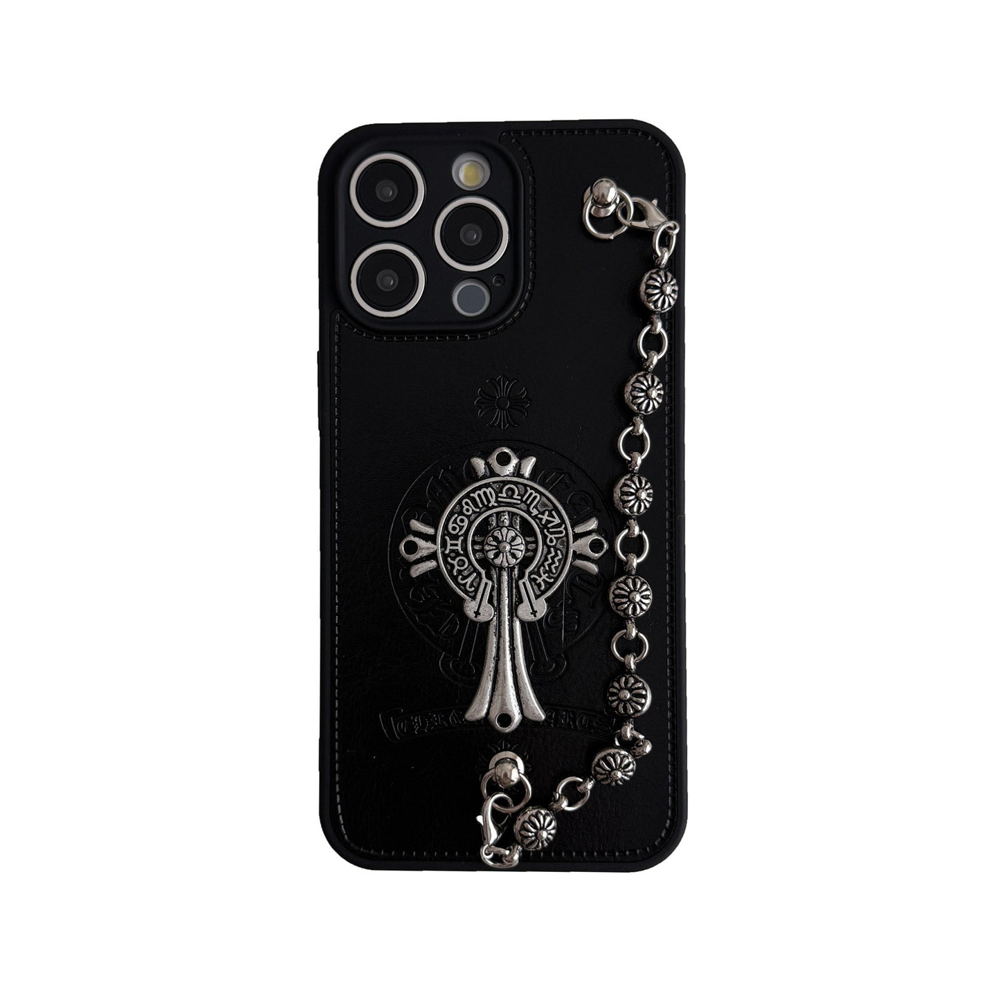 HenryCustoms™ Leather Black Stereo Metal Wristband Phone Case
