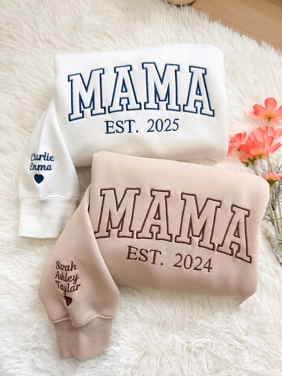 HenryCustoms ❤️Custom Embroidered Mama Sweatshirt/Hoodie❤️