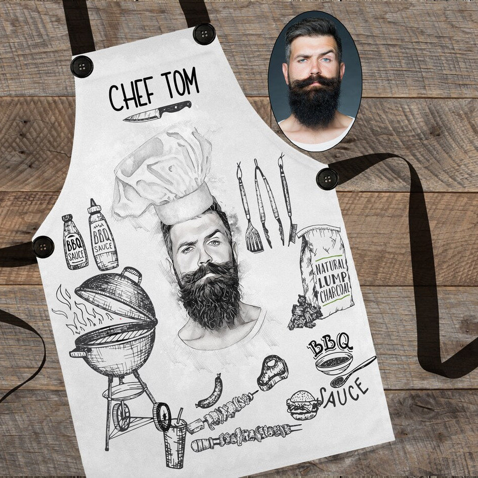 HenryCustoms™ Custom Portrait Unique Men Apron