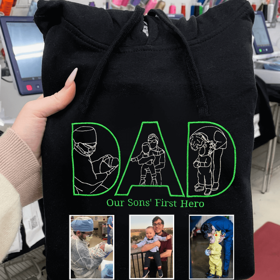 HenryCustoms Embroidered "DAD" Hoodie Sweatshirt