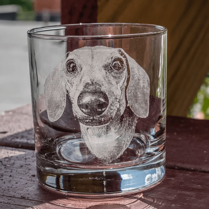 HenryCustoms Father's day Etched Picture Rocks glass
