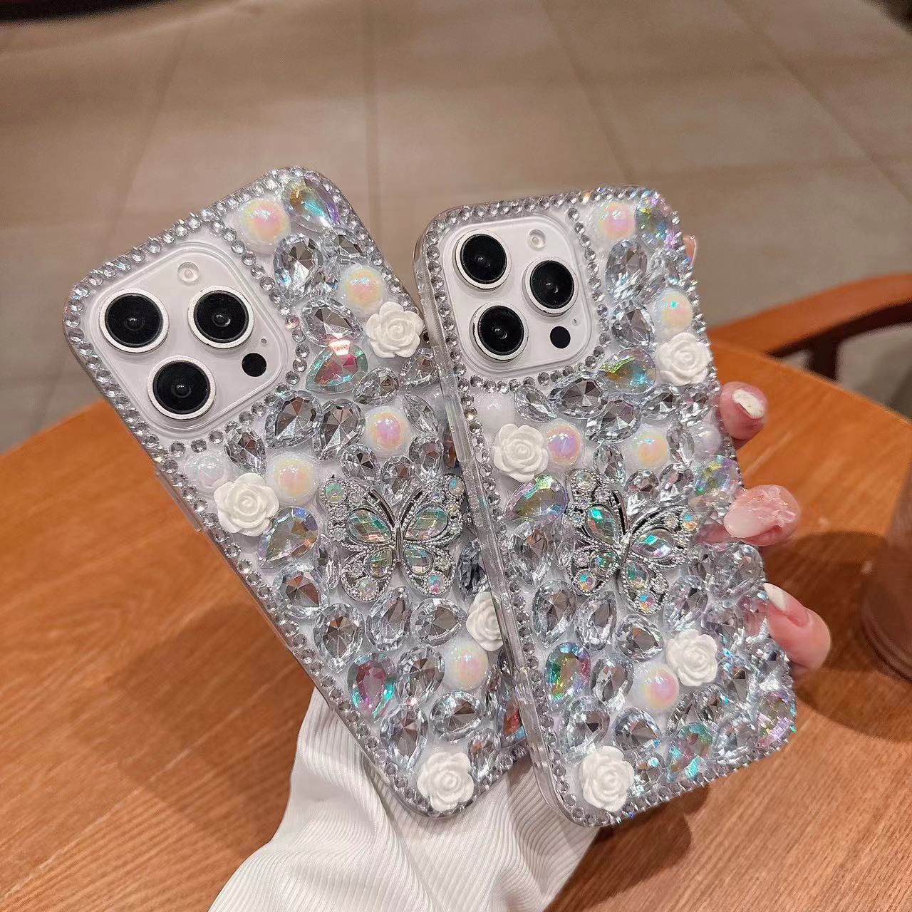 HenryCustoms™Rhinestone Flower Butterfly Phone Case