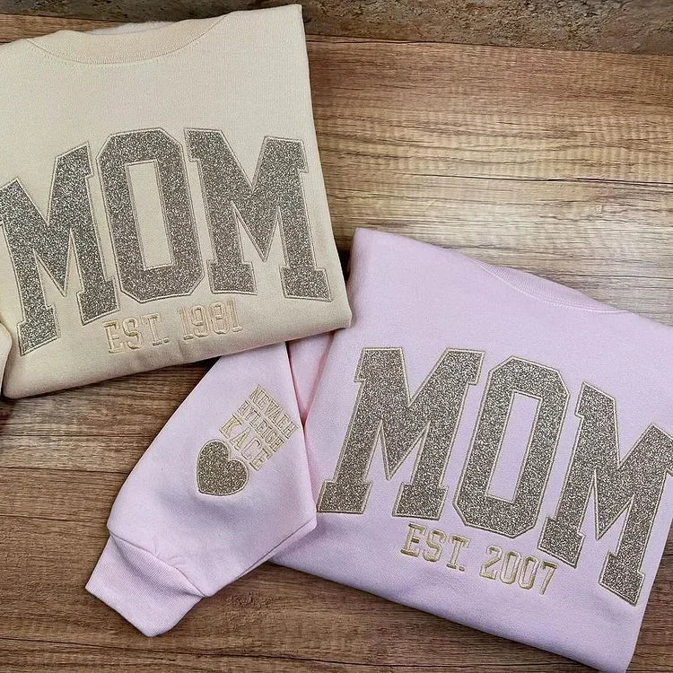 HenryCustoms Custom Glitter Mama Sweatshirt