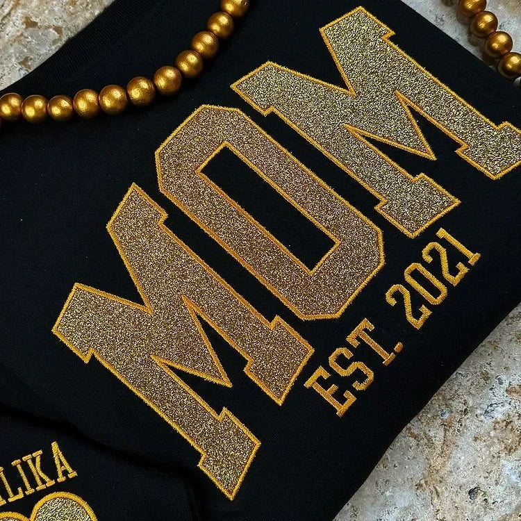 HenryCustoms Custom Glitter Mama Sweatshirt