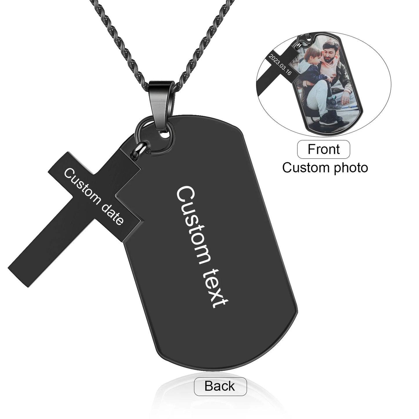 IreneAdorn™ Custom Photo Necklace with Cross Pendant