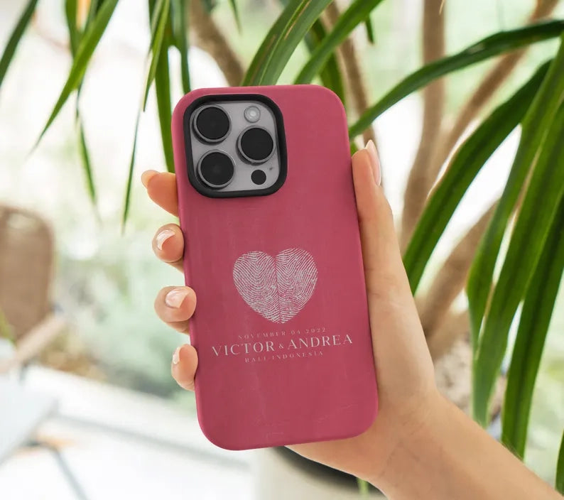 HenryCustoms Custom Fingerprint Phone Case Gift for Wife Husband