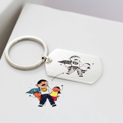 HenryCustoms Kids Drawing Keychain
