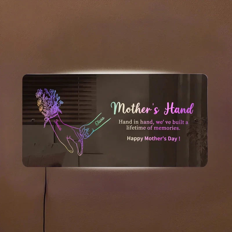 HenryCustoms Mom and Child Personalized Mirror Light๐