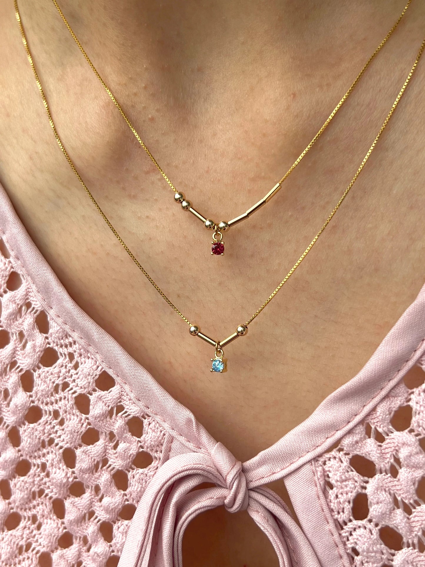 IreneAdorn™ Custom Morse Birthstone Necklace - Your Code's Gemmed Secret