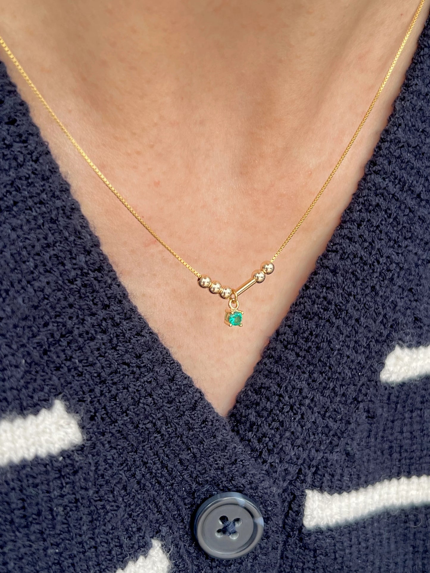 Custom morse birthstone necklace pendant laser-engraved code with gem for personalization