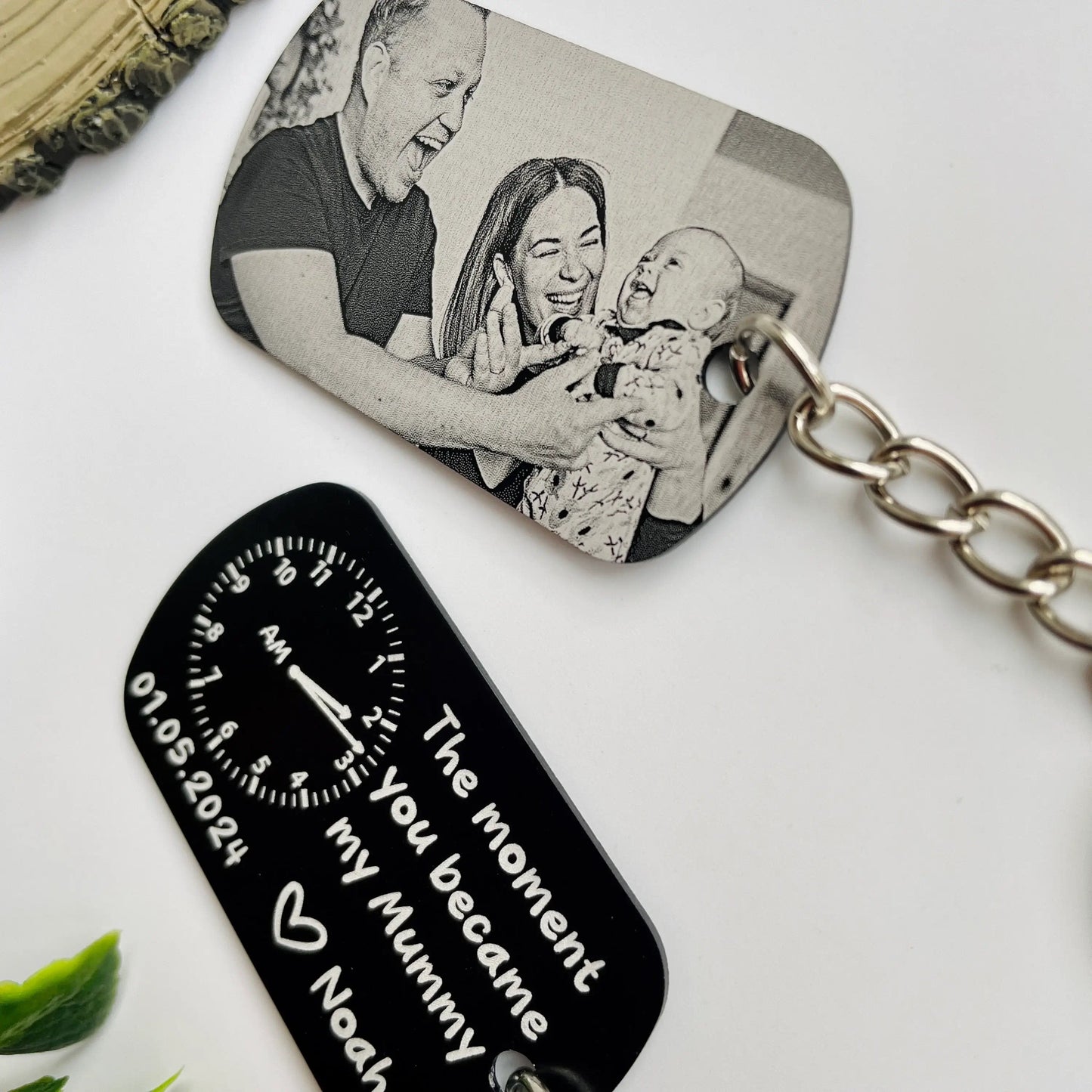 HenryCustoms Personalised Daddy Photo Keyring