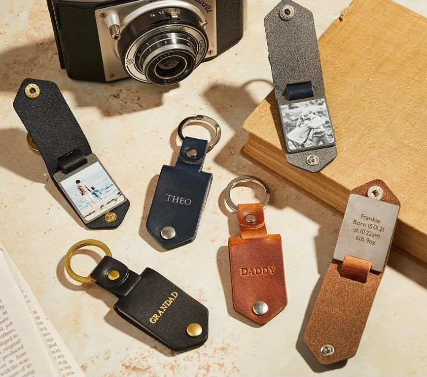 HenryCustoms Personalised Photo Keyring in Leather
