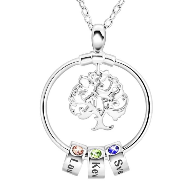 HenryCustoms Personalized Family Tree Necklace With Children's Names