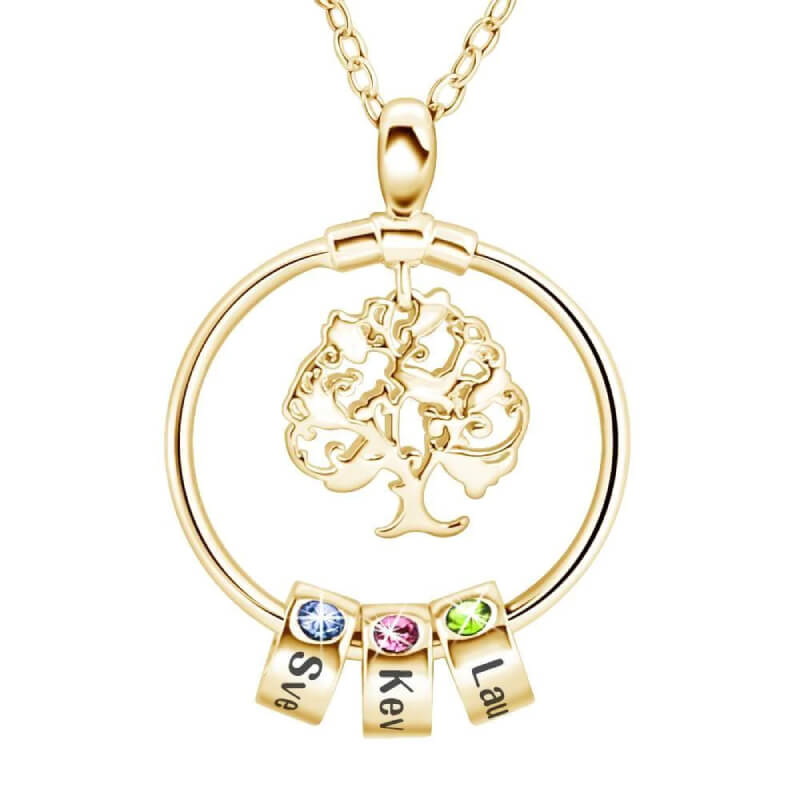 HenryCustoms Personalized Family Tree Necklace With Children's Names