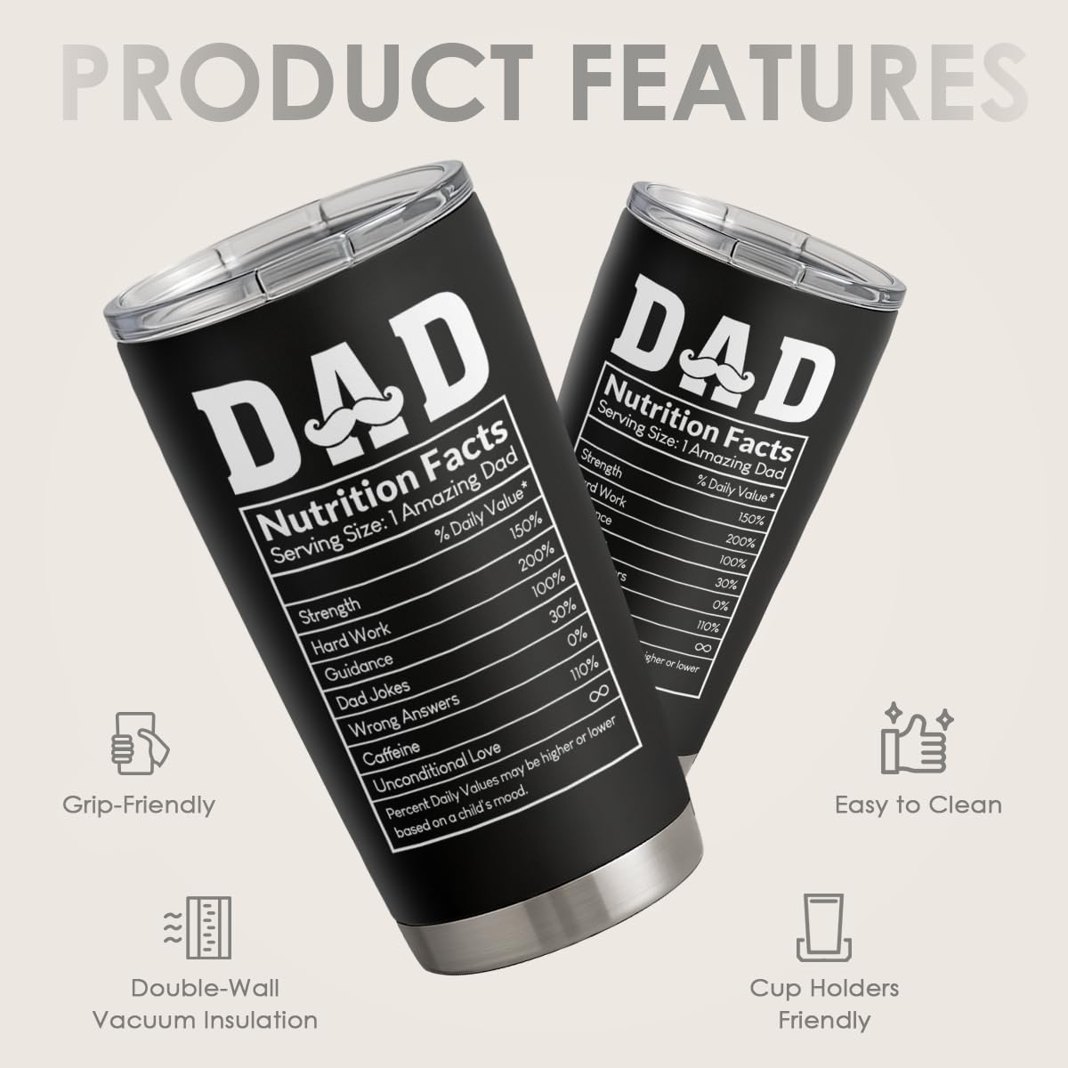 HenryCustoms Stainless Steel Insulated Travel Tumbler