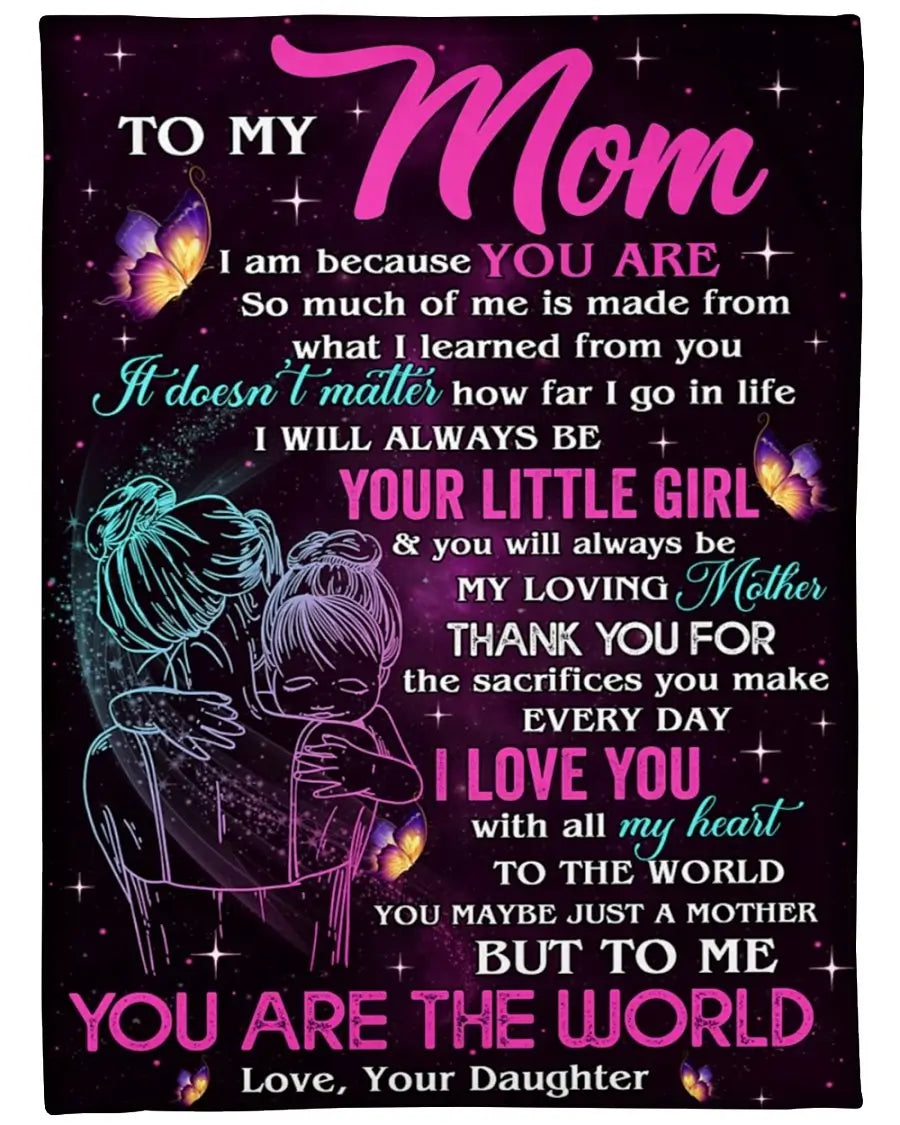 Fifaytech™ TO MY MOM I LOVE YOU Plush Blanket