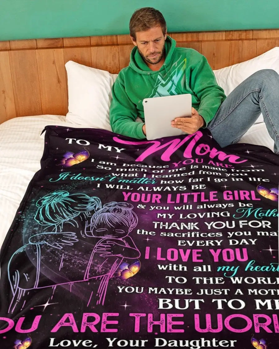 Fifaytech™ TO MY MOM I LOVE YOU Plush Blanket