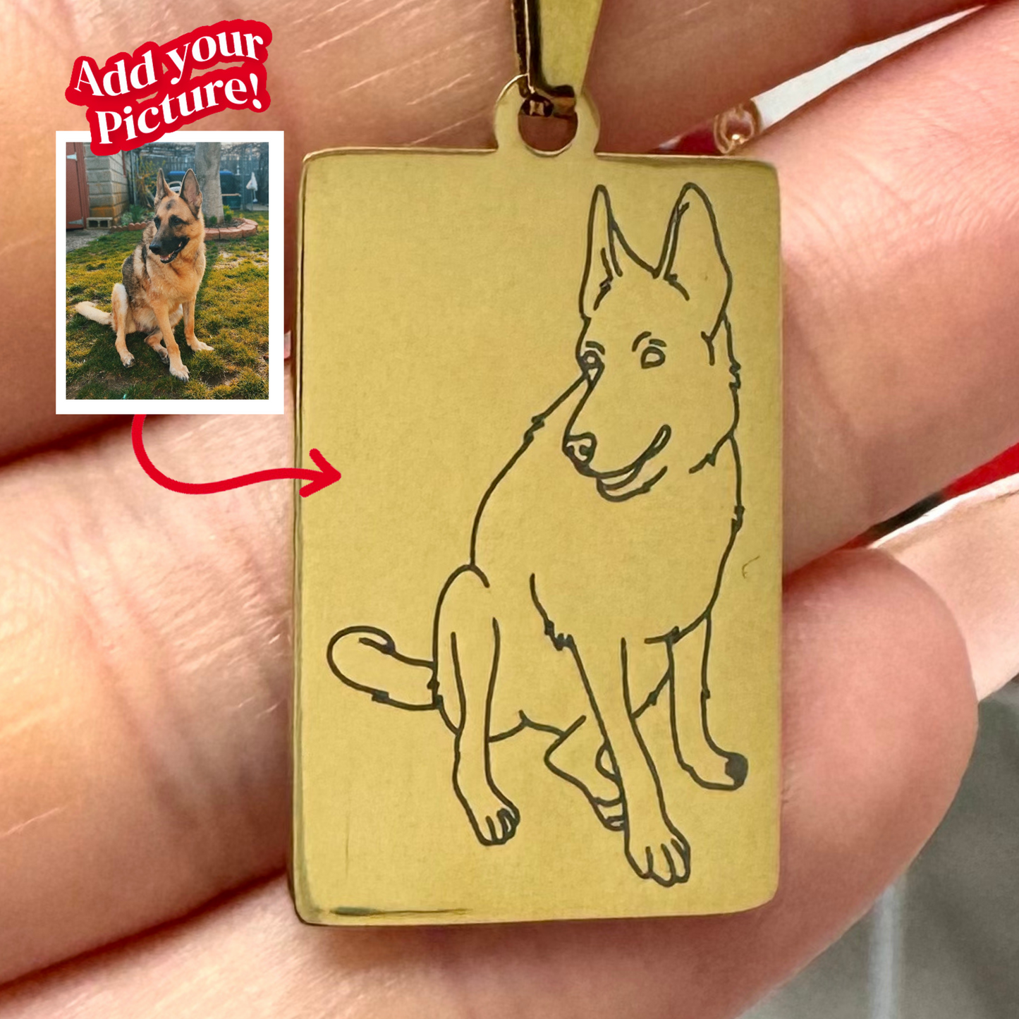 HenryCustoms Custom Line Art Photo Engraved Necklace