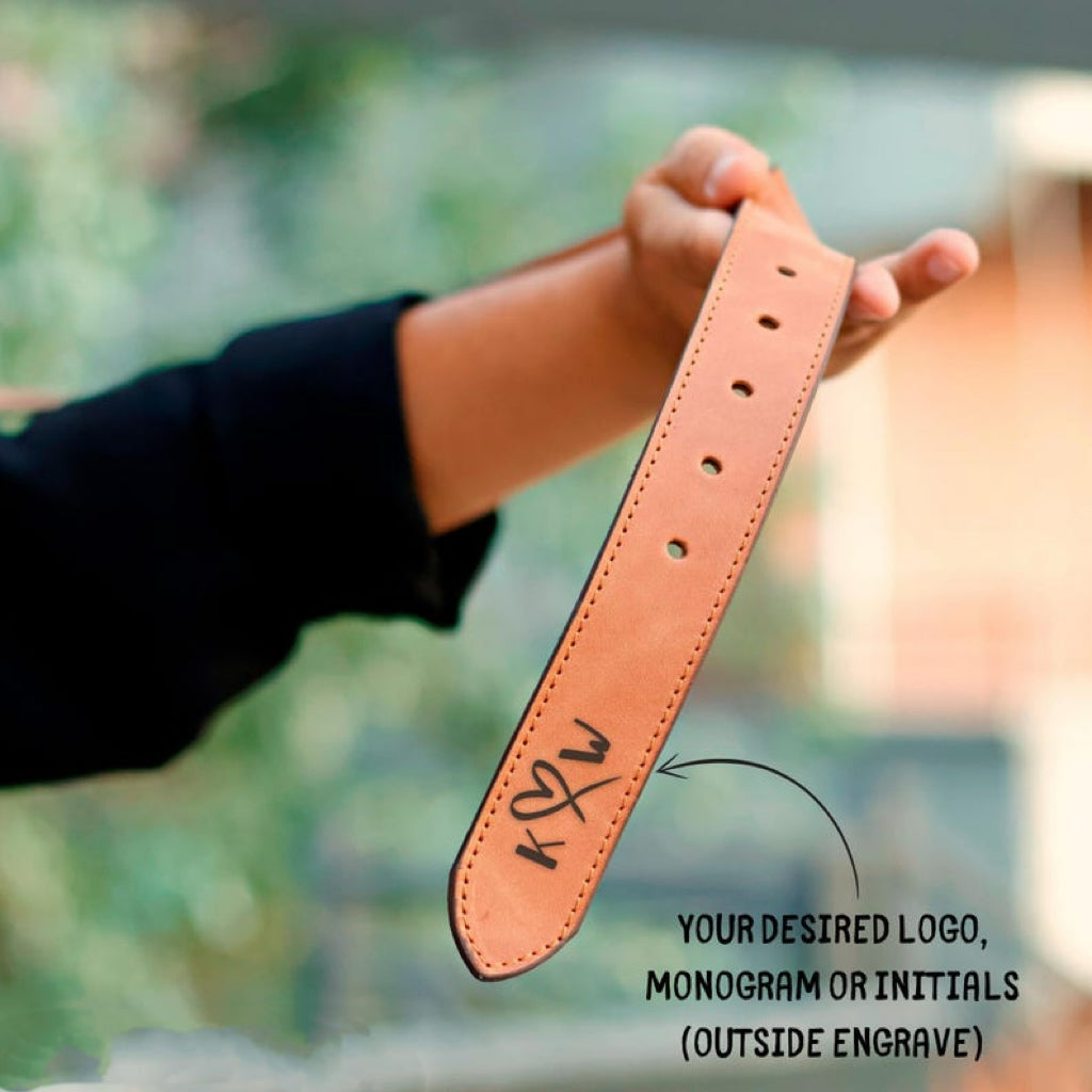 HenryCustoms Personalized Leather Belt for Anniversary