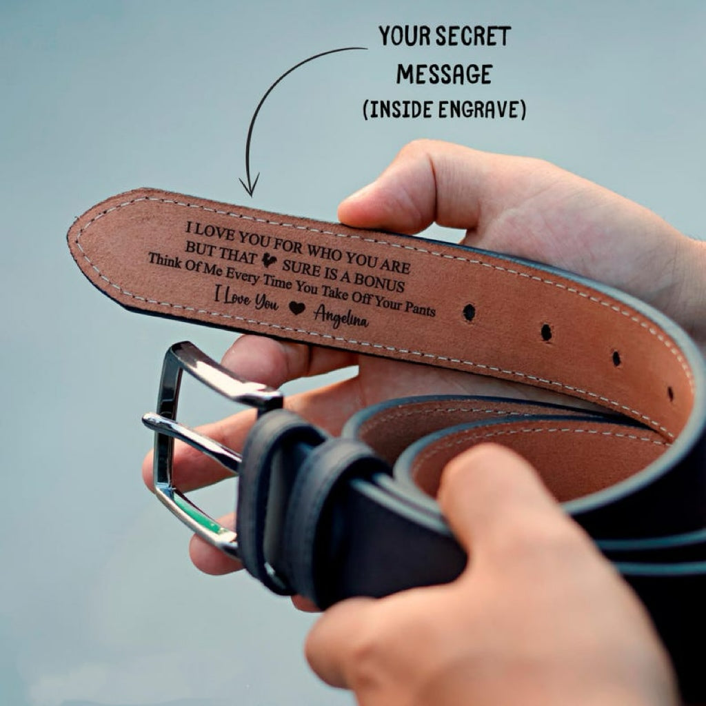 HenryCustoms Personalized Leather Belt for Anniversary