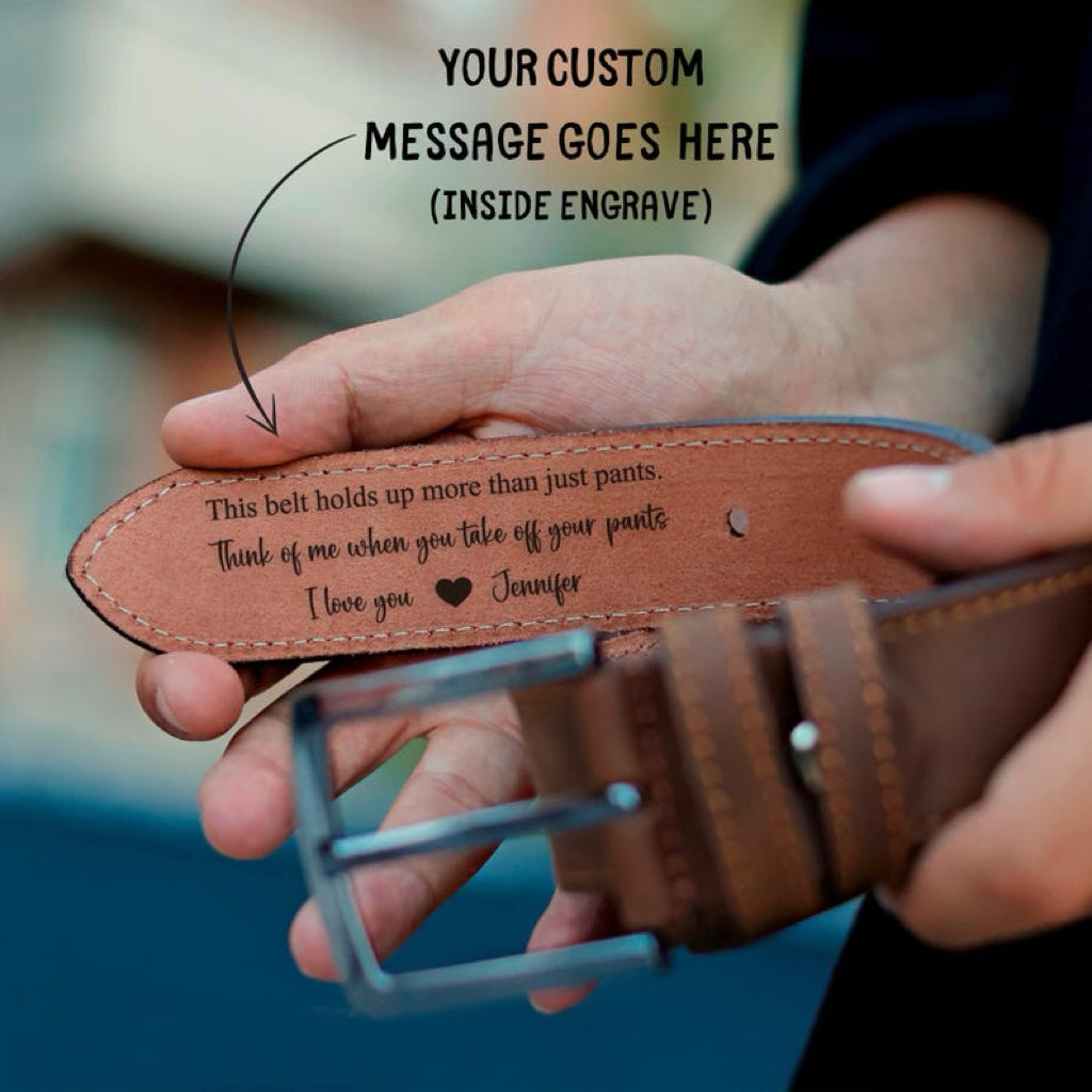 HenryCustoms Personalized Leather Belt for Anniversary