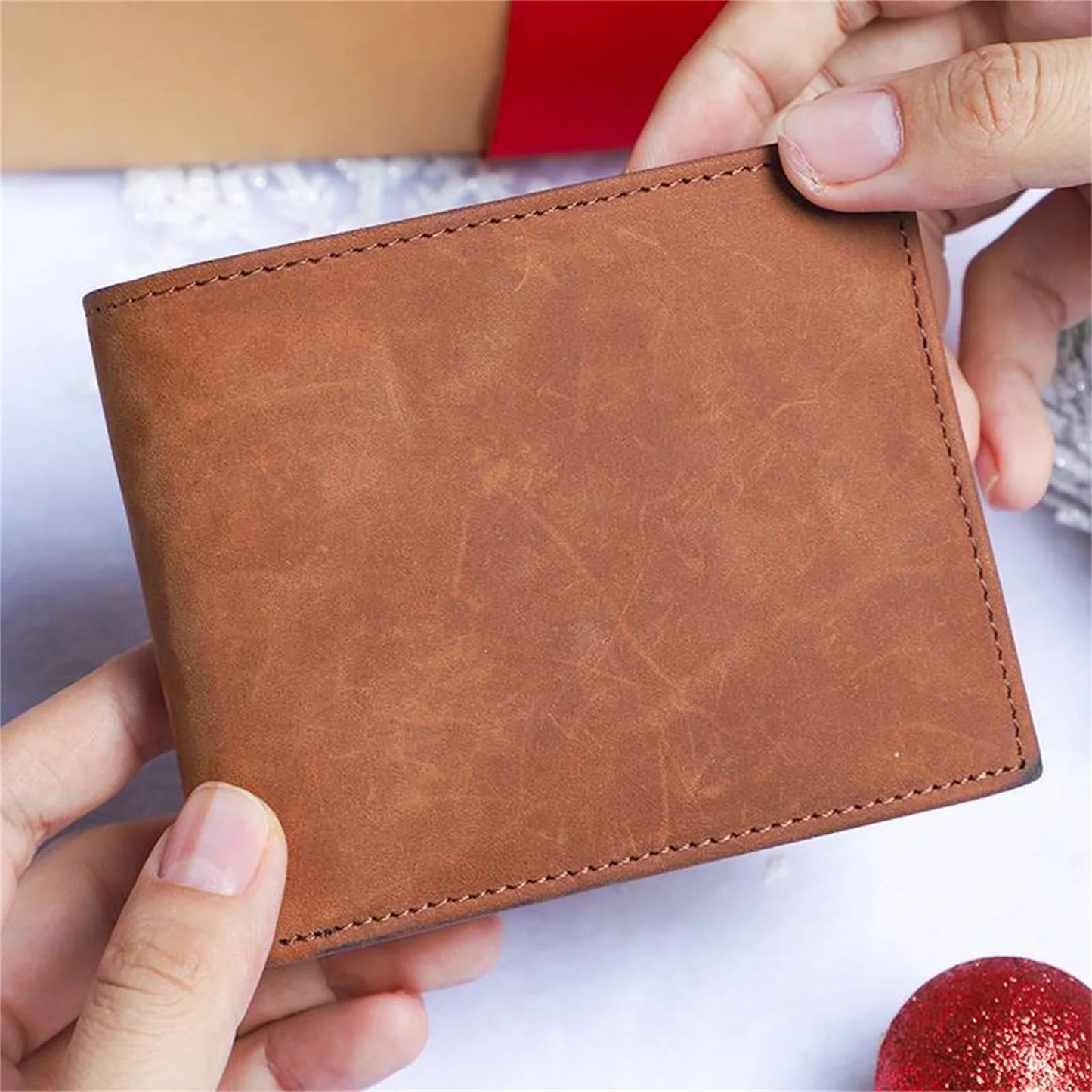 HenryCustoms To My Son Engraved Trifold Leather Wallet