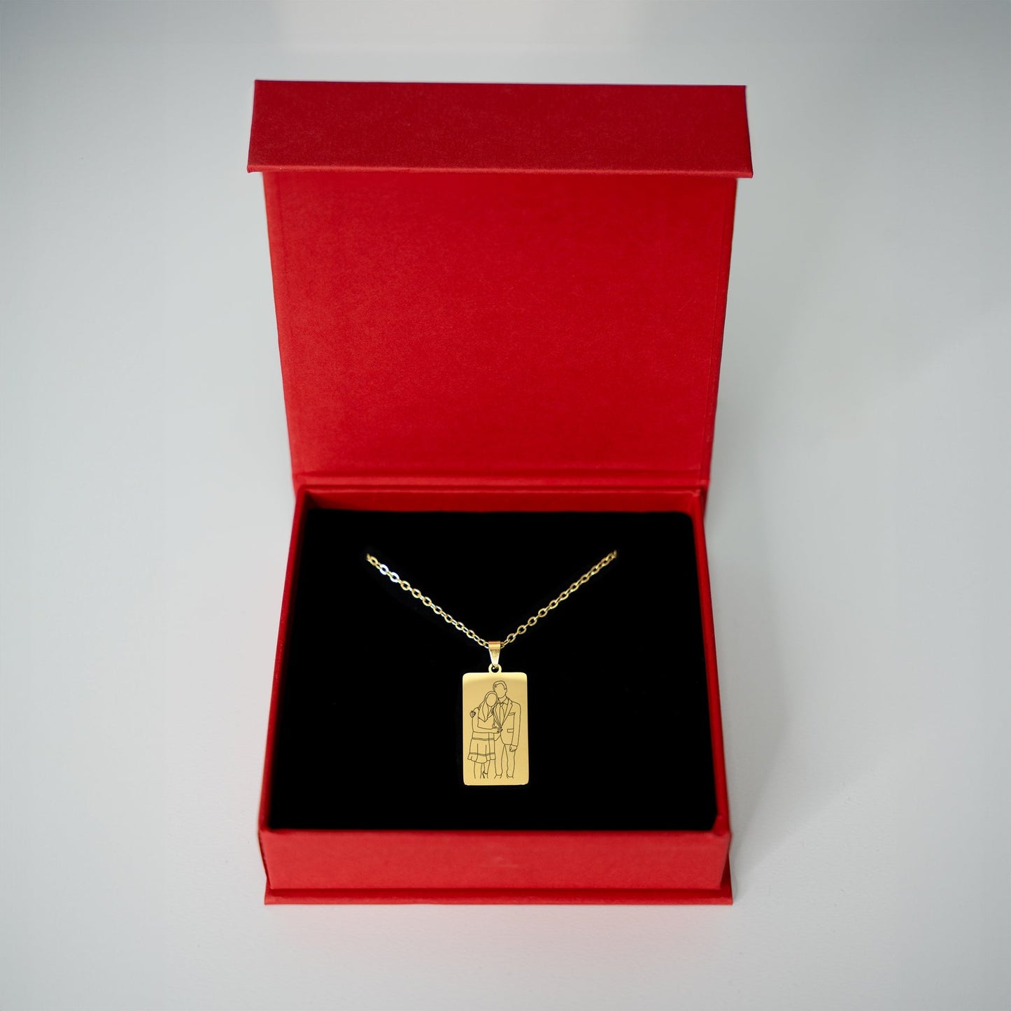HenryCustoms Custom Line Art Photo Engraved Necklace