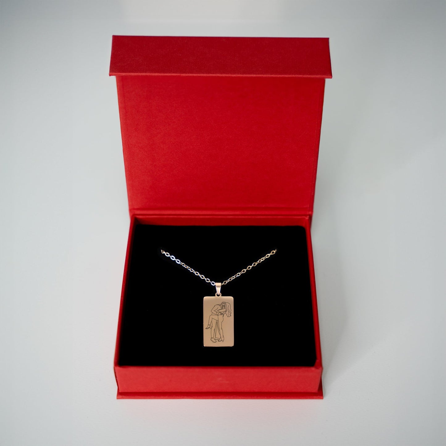 HenryCustoms Custom Line Art Photo Engraved Necklace