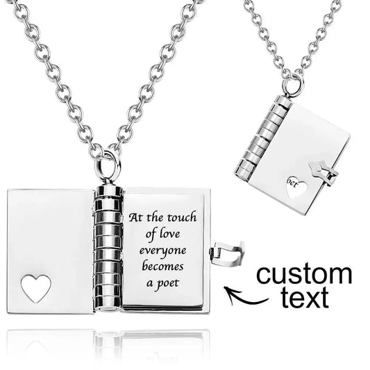 HenryCustoms Personalized Book Locket Necklace Pendant
