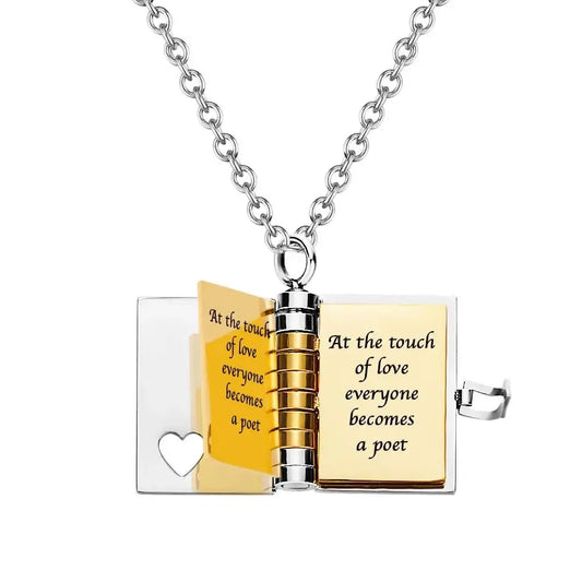 HenryCustoms Personalized Book Locket Necklace Pendant