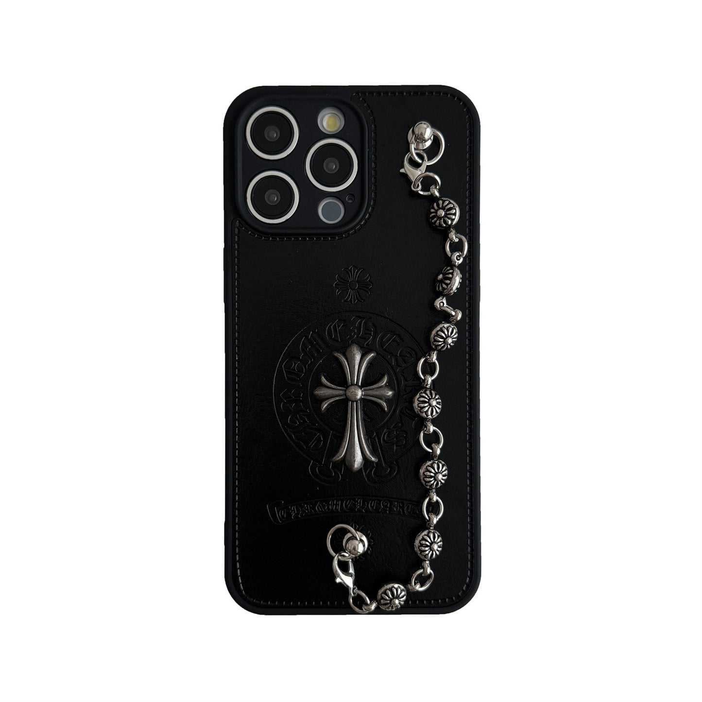 HenryCustoms™ Leather Black Stereo Metal Wristband Phone Case