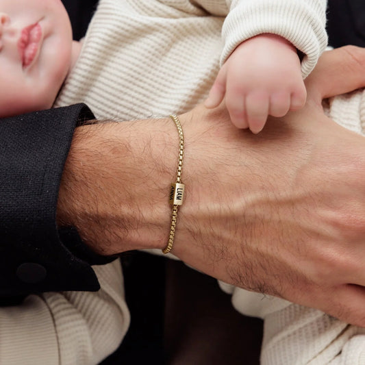 HenryCustoms Custom Dad Bracelet With Kids Name