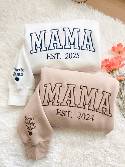 HenryCustoms ❤️Custom Embroidered Mama Sweatshirt/Hoodie❤️