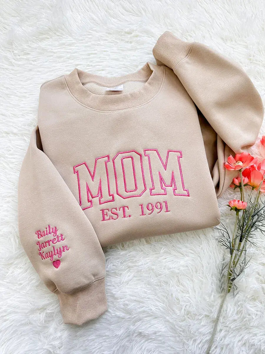 HenryCustoms ❤️Custom Embroidered Mama Sweatshirt/Hoodie❤️