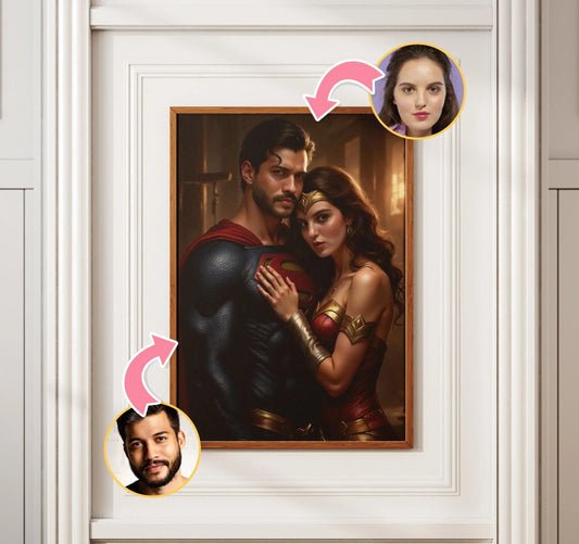 HenryCustoms Custom Superhero Couple Portrait from Photo