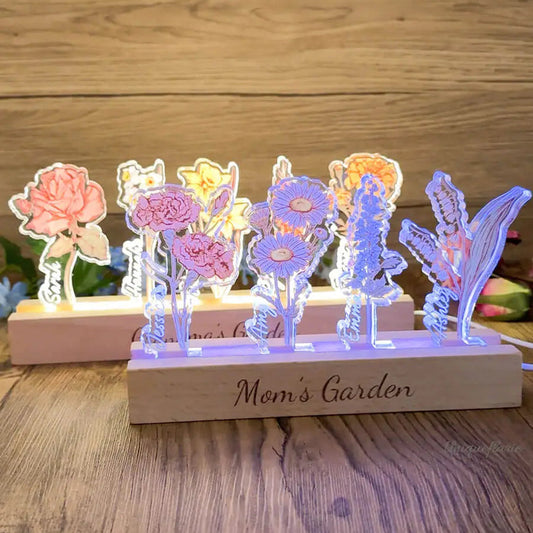 HenryCustoms Customized Birth Flower LED Light