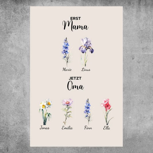 HenryCustoms Personalised poster - First Mum, Now Grandma