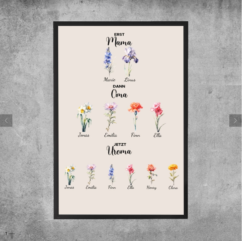 HenryCustoms Personalised poster - First Mum, Now Grandma