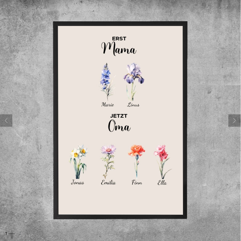 HenryCustoms Personalised poster - First Mum, Now Grandma