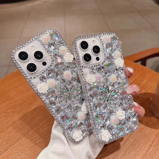 HenryCustoms™Rhinestone Flower Butterfly Phone Case
