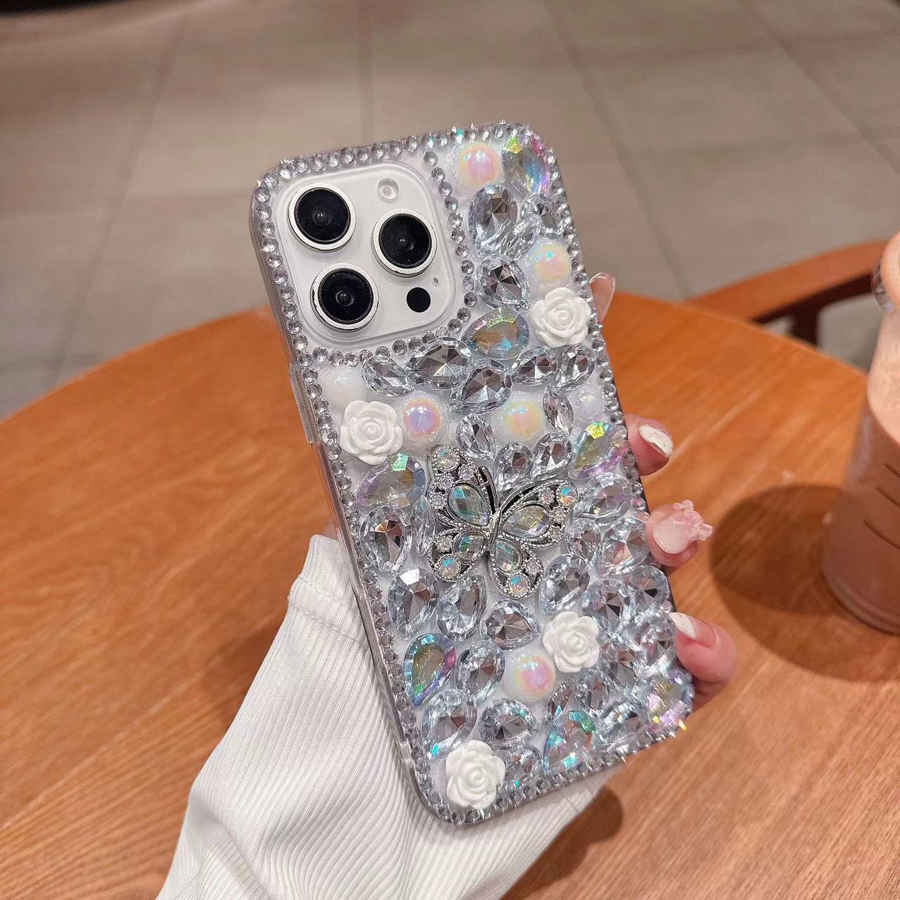 HenryCustoms™Rhinestone Flower Butterfly Phone Case