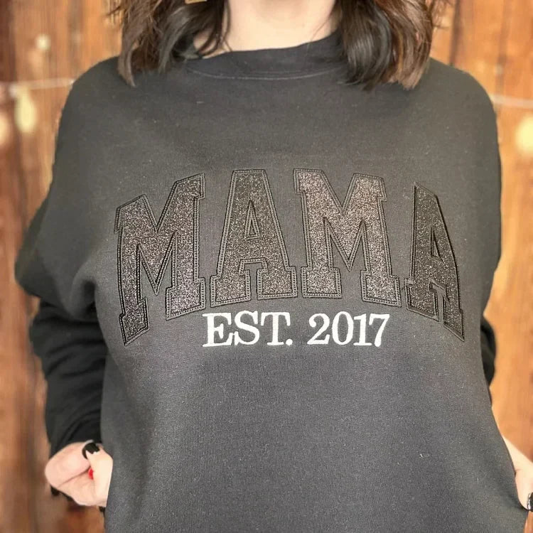 HenryCustoms Custom Glitter Mama Sweatshirt