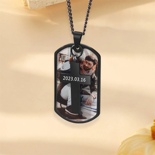 IreneAdorn™ Custom Photo Necklace with Cross Pendant