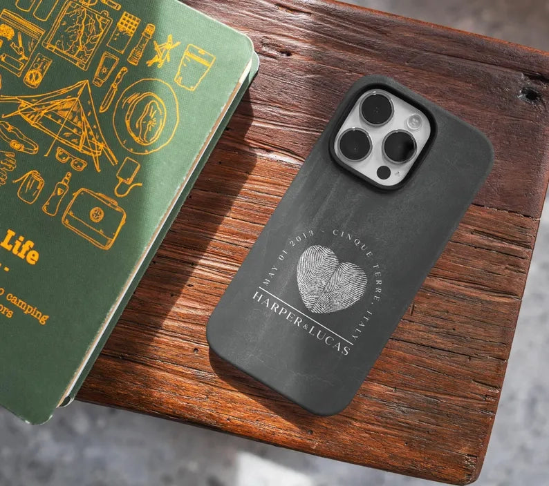 HenryCustoms Custom Fingerprint Phone Case Gift for Wife Husband